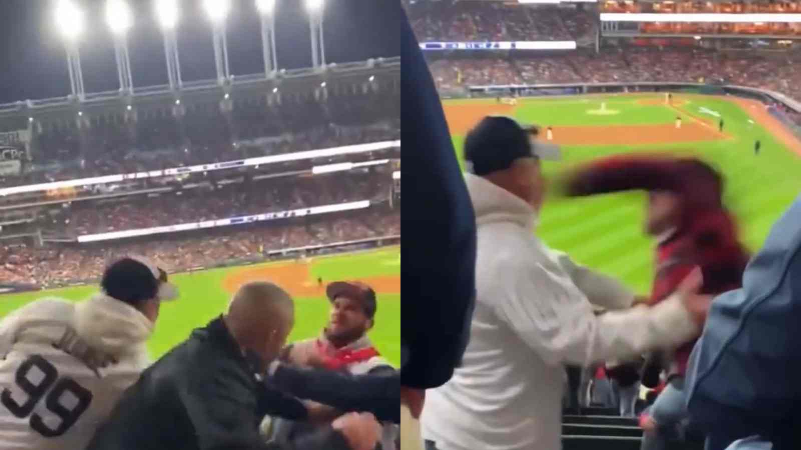 Watch: MLB fans turn the stands into a WRESTLING RING as the ALDS heat between Yankees and Guardians intensifies