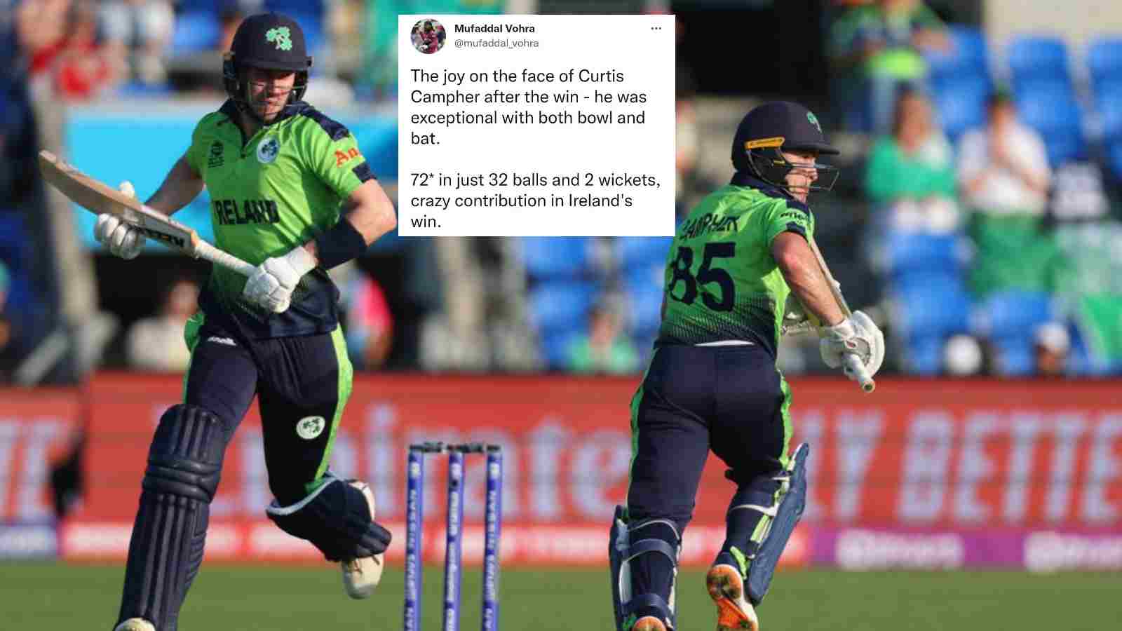 “What a gem of a knock!”- Twitter reacts as Curtis Campher’s scintillating knock guides Ireland to a 6-run victory over Scotland