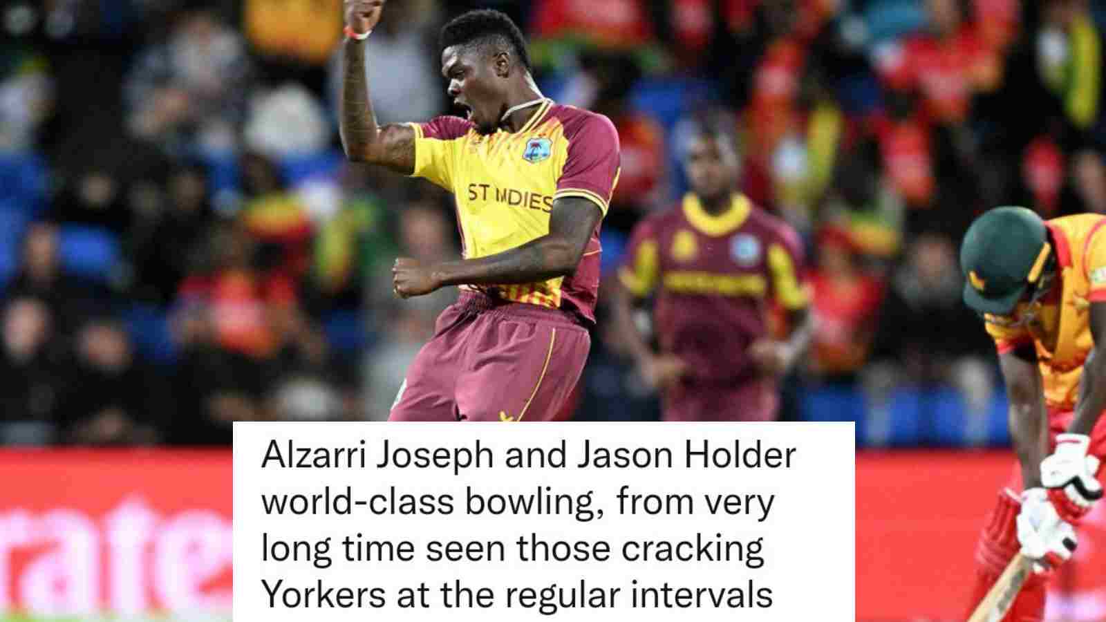 “Relief for West Indies”- Twitter reacts as Alzarri Joseph scalps four to help West Indies beat Zimbabwe by 31 runs