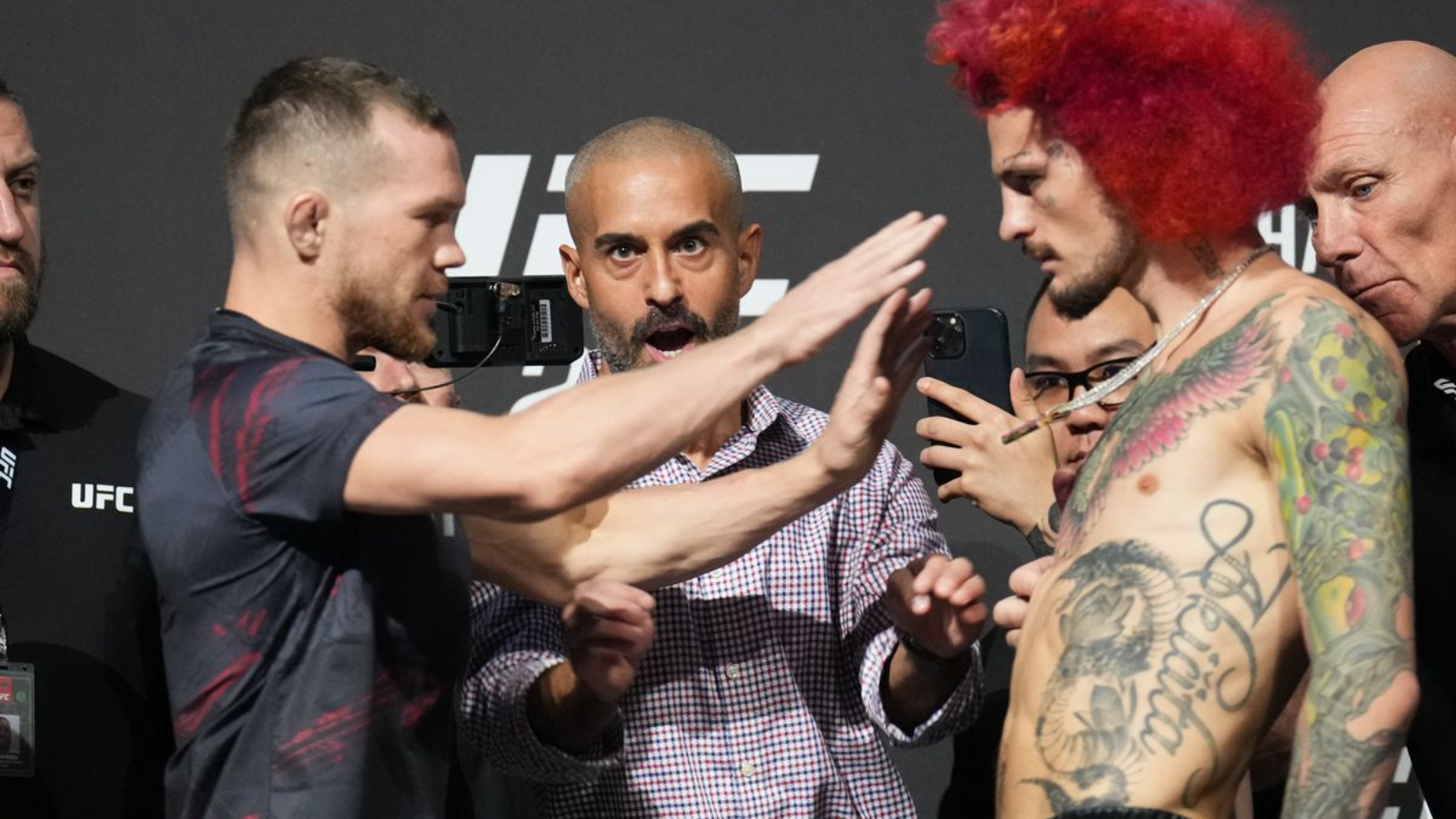 WATCH: Sean O’Malley gets shoved by FURIOUS Petr Yan at UFC 280 press conference