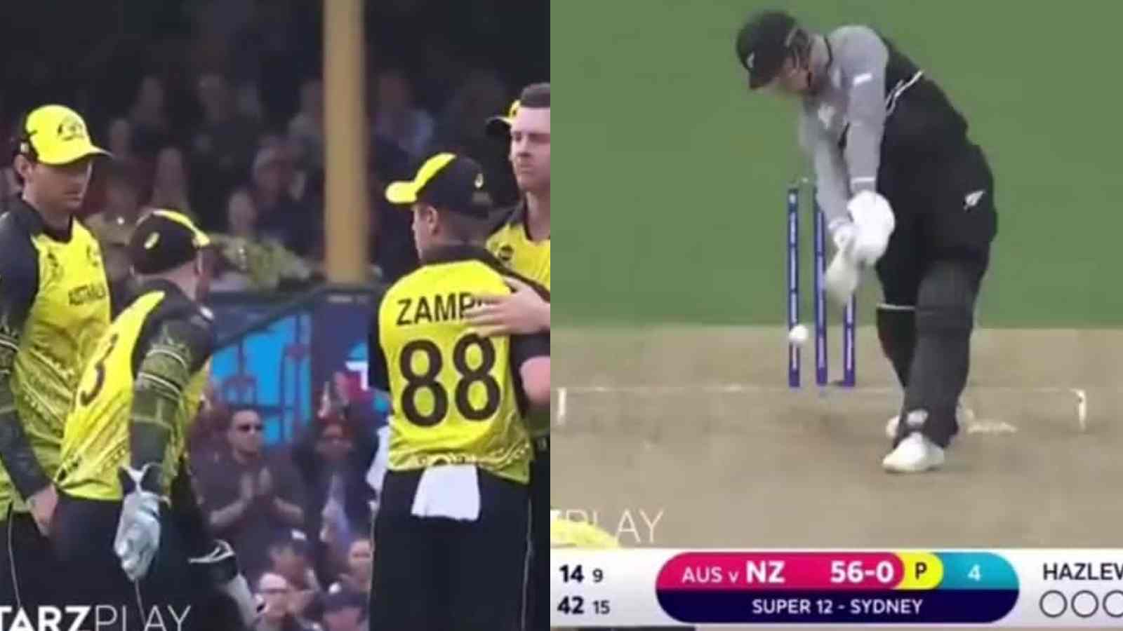 WATCH: Josh Hazelwood puts an end to Finn Allen’s heroic knock with a perfectly executed YORKER