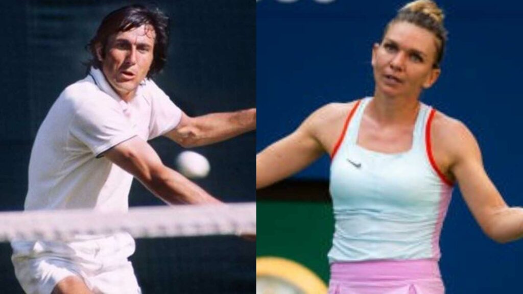 Ilie Nastase (L) and Simona Halep (R)