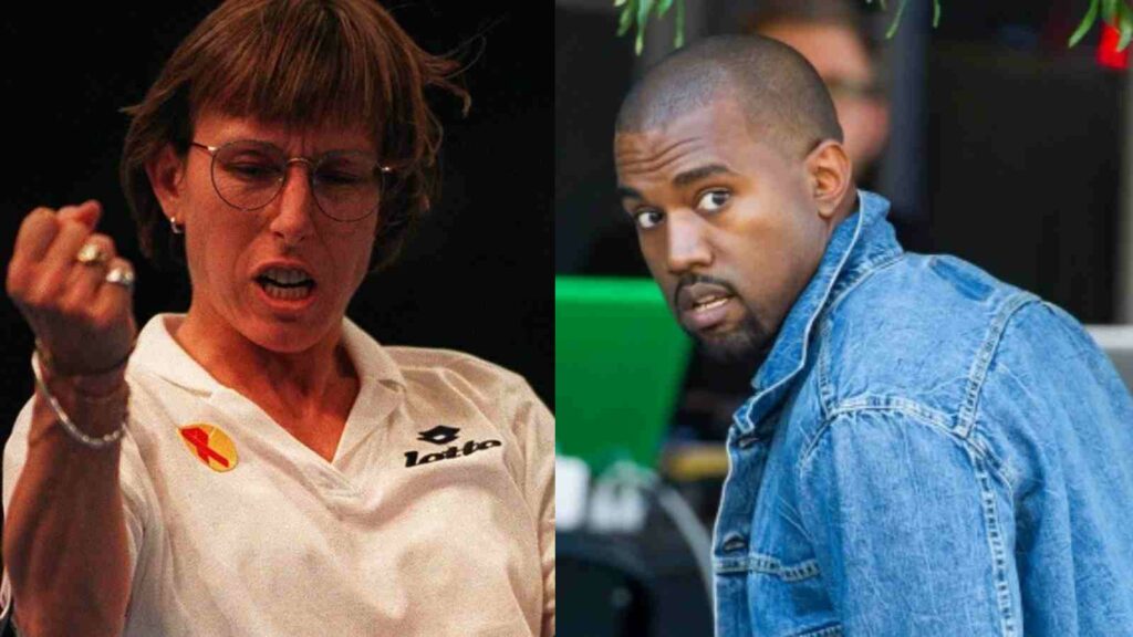 Martina Navratilova (L) and Kanye West (R)