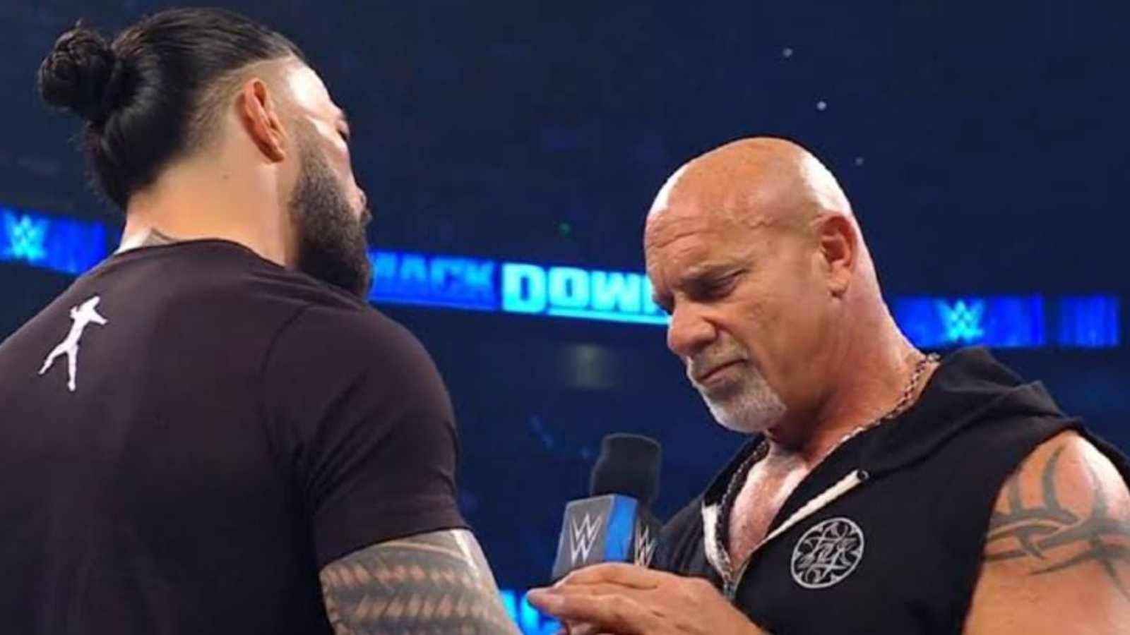 “How stupid it is”- Goldberg takes a jab at Roman Reigns in regards to an aspect of wrestling