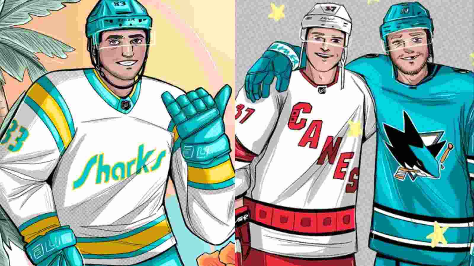 “Wanted to create something to express” – Californian artist captures social media attention via Sharks Reverse Retro Jersey drawing