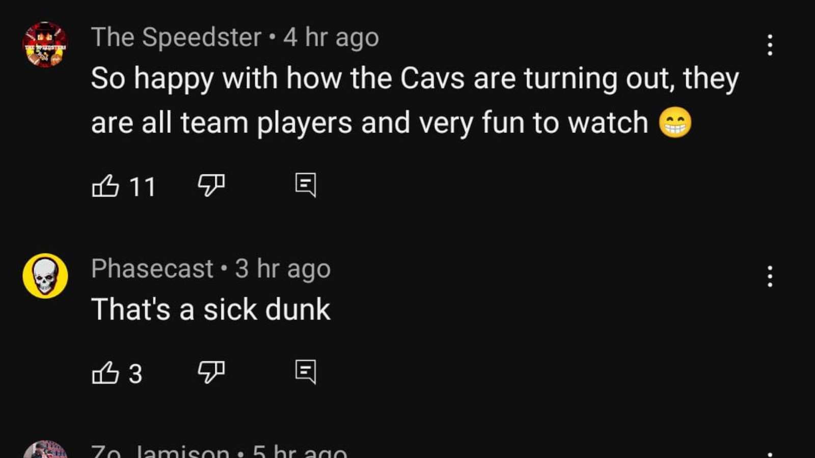 YouTube reactions of the dunk