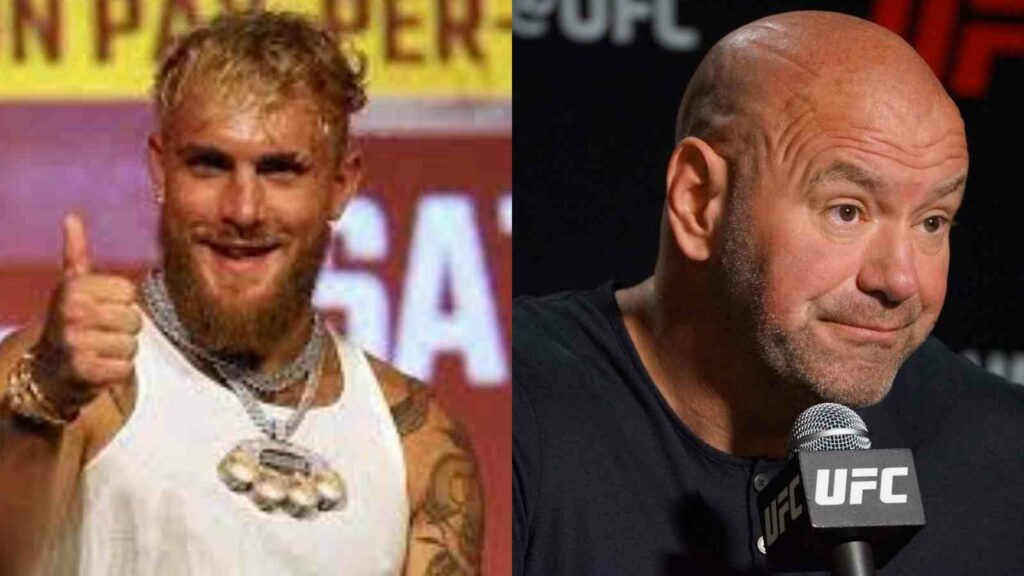 Jake Paul (L), Dana White (R)