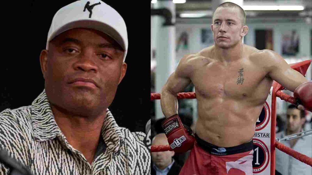 Anderson Silva (L), Georges St. Pierre (R)