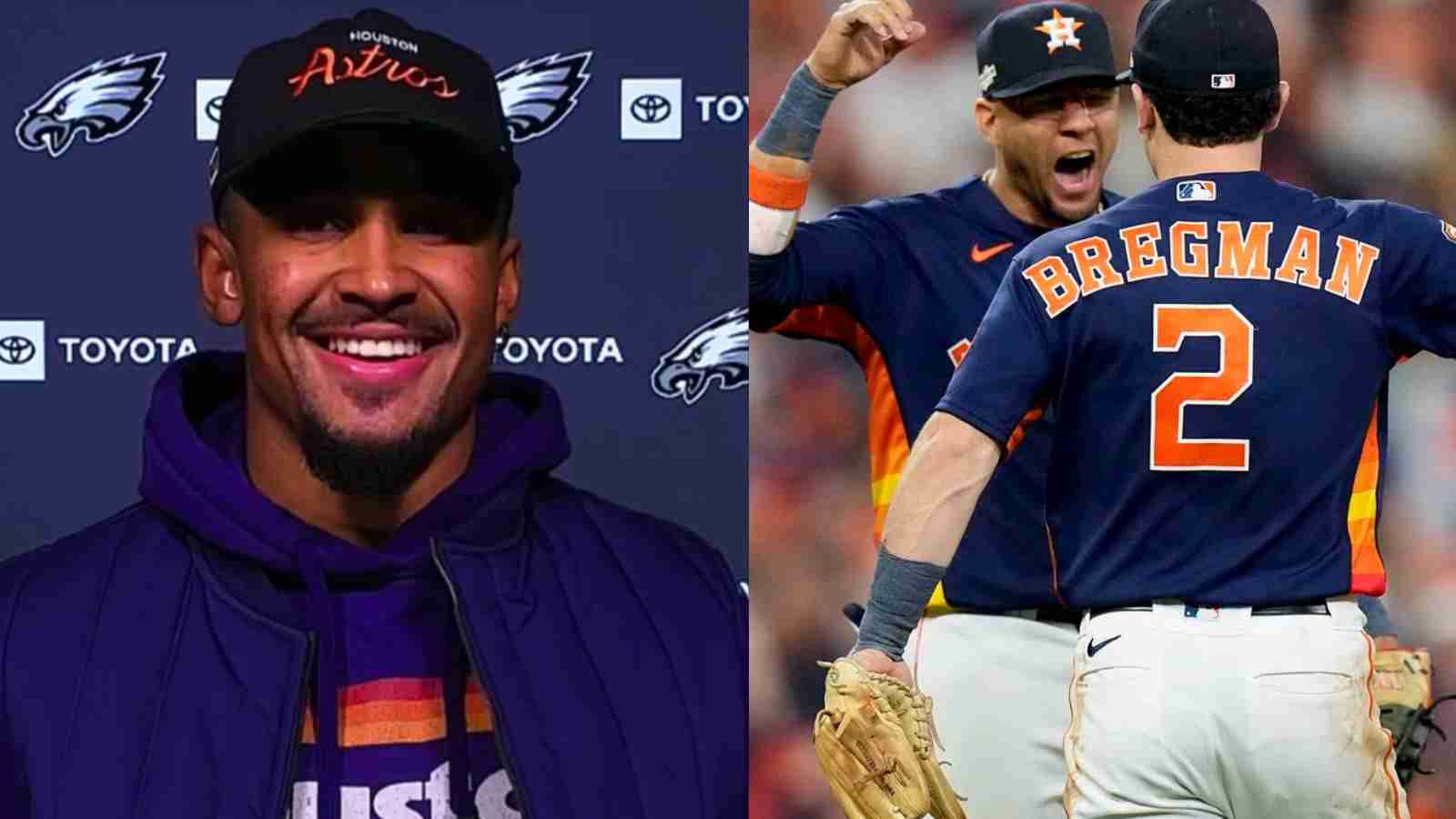 “Are you kidding me?”- MLB fans FURIOUS as Jalen Hurts backs Houston Astros in World Series despite becoming outcast at Philadelphia