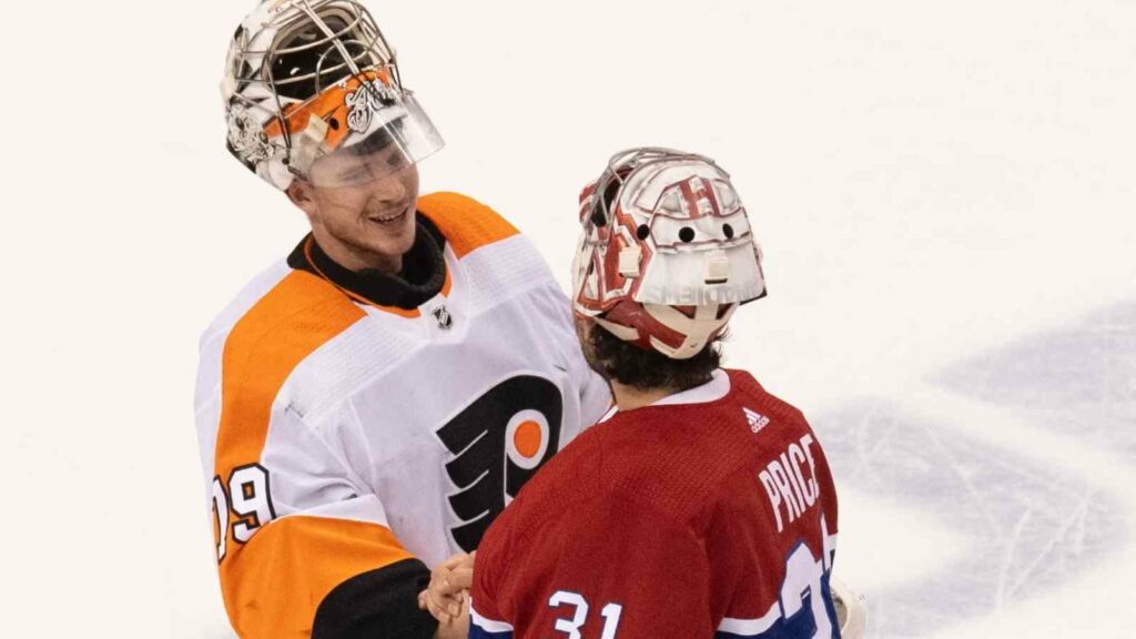 Carter Hart and Carey Price