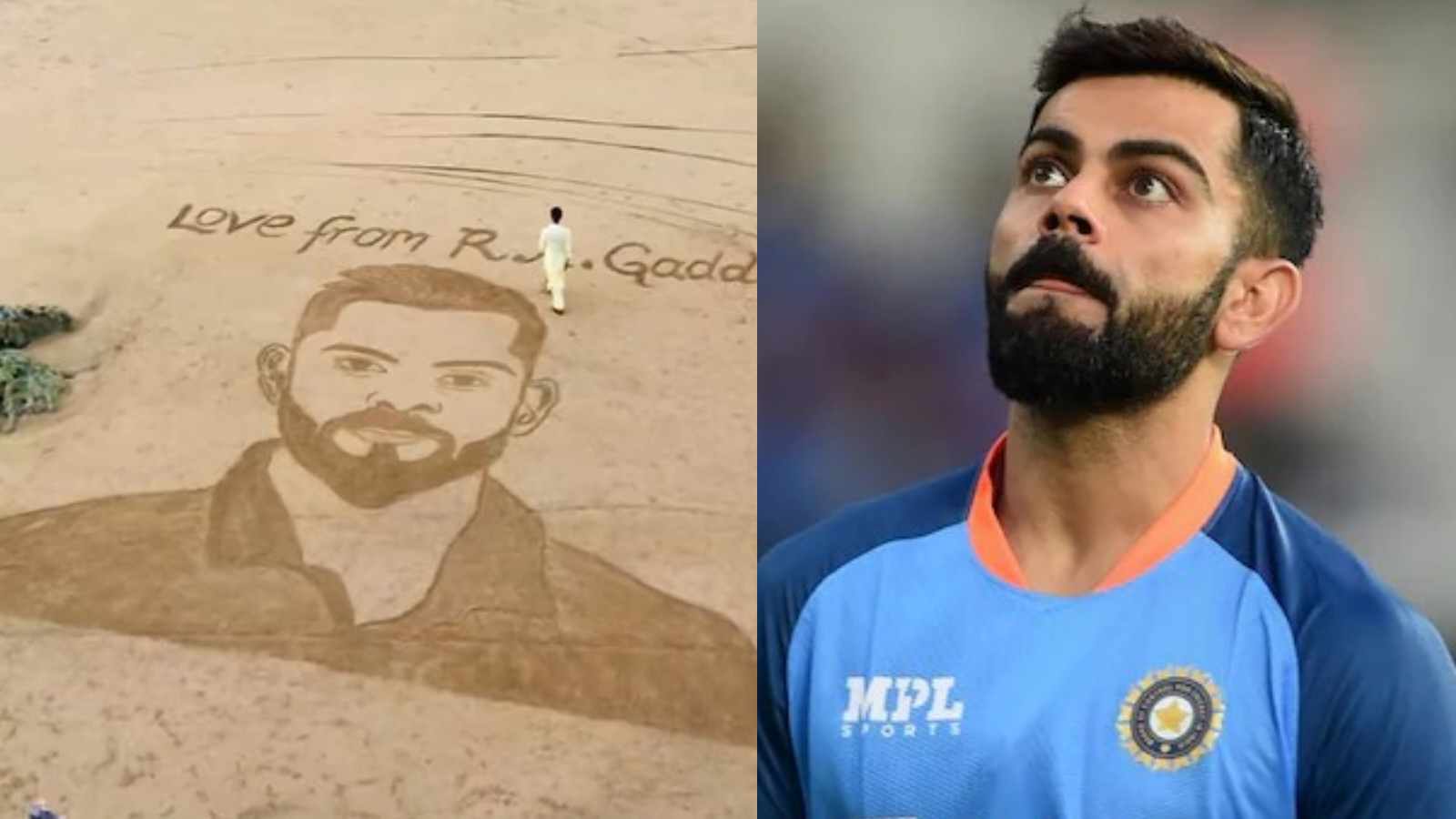 Virat Kohli’s fans from Pakistan pay tribute through sand art as video goes viral