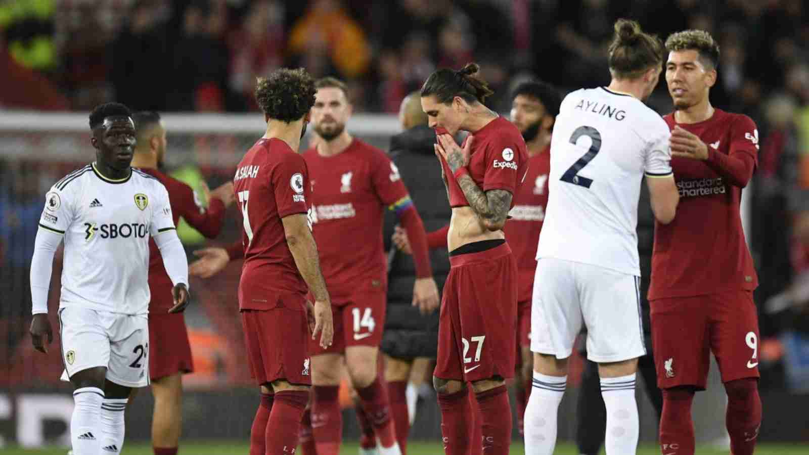 “I used to think you stink but Nah ni*a you are a*”- Fans slam Darwin Nunez after Liverpool’s tragic loss to Leeds United at Anfield