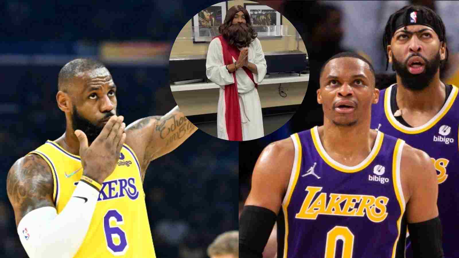 “If Jesus can’t do it no one can” Lakers’ fan dressed up as Jesus predicting their win leaves Twitter in splits