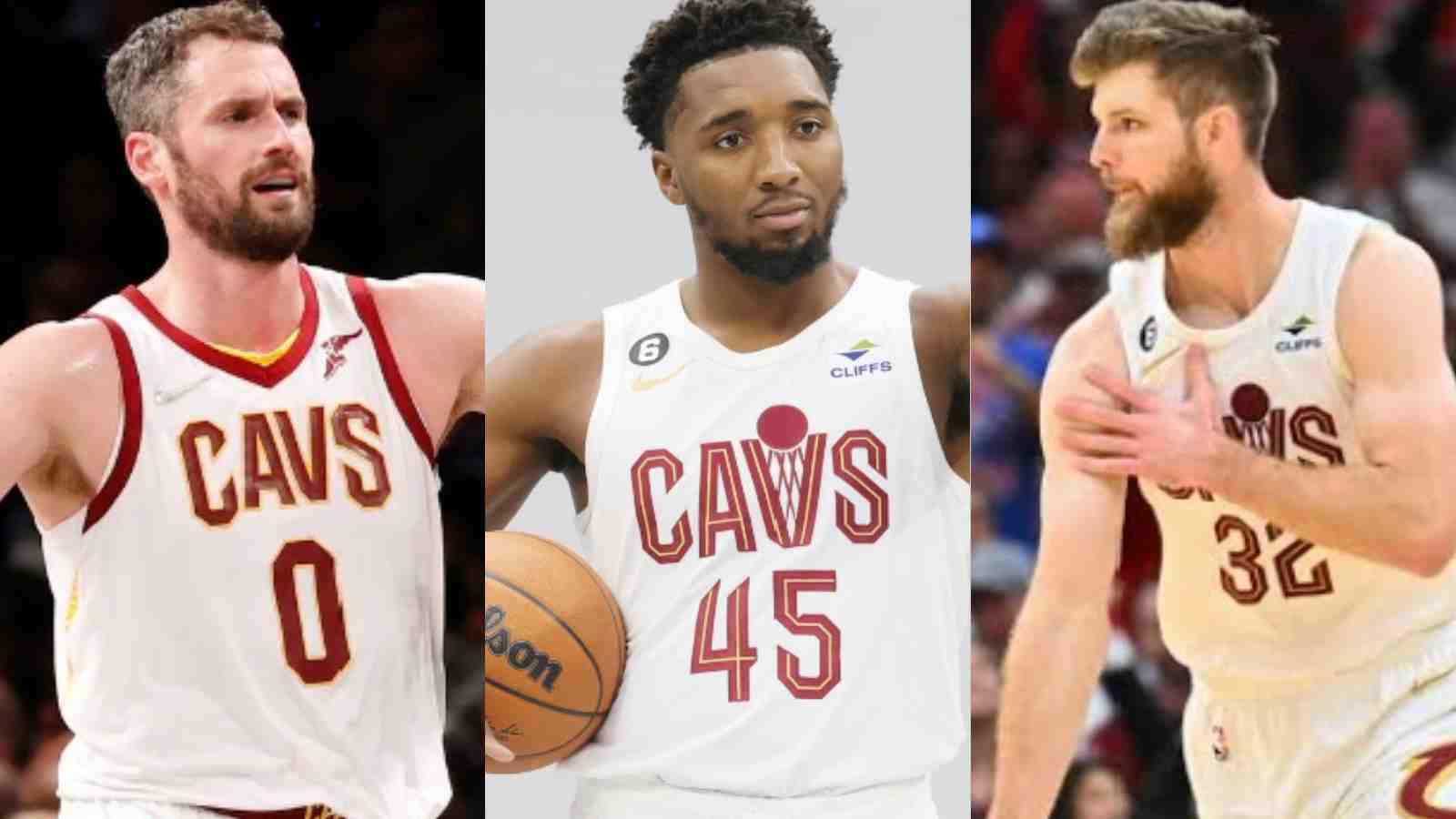 Donovan Mitchell, Kevin Love and Dean Wade make NBA history by drilling three-pointers against Knicks