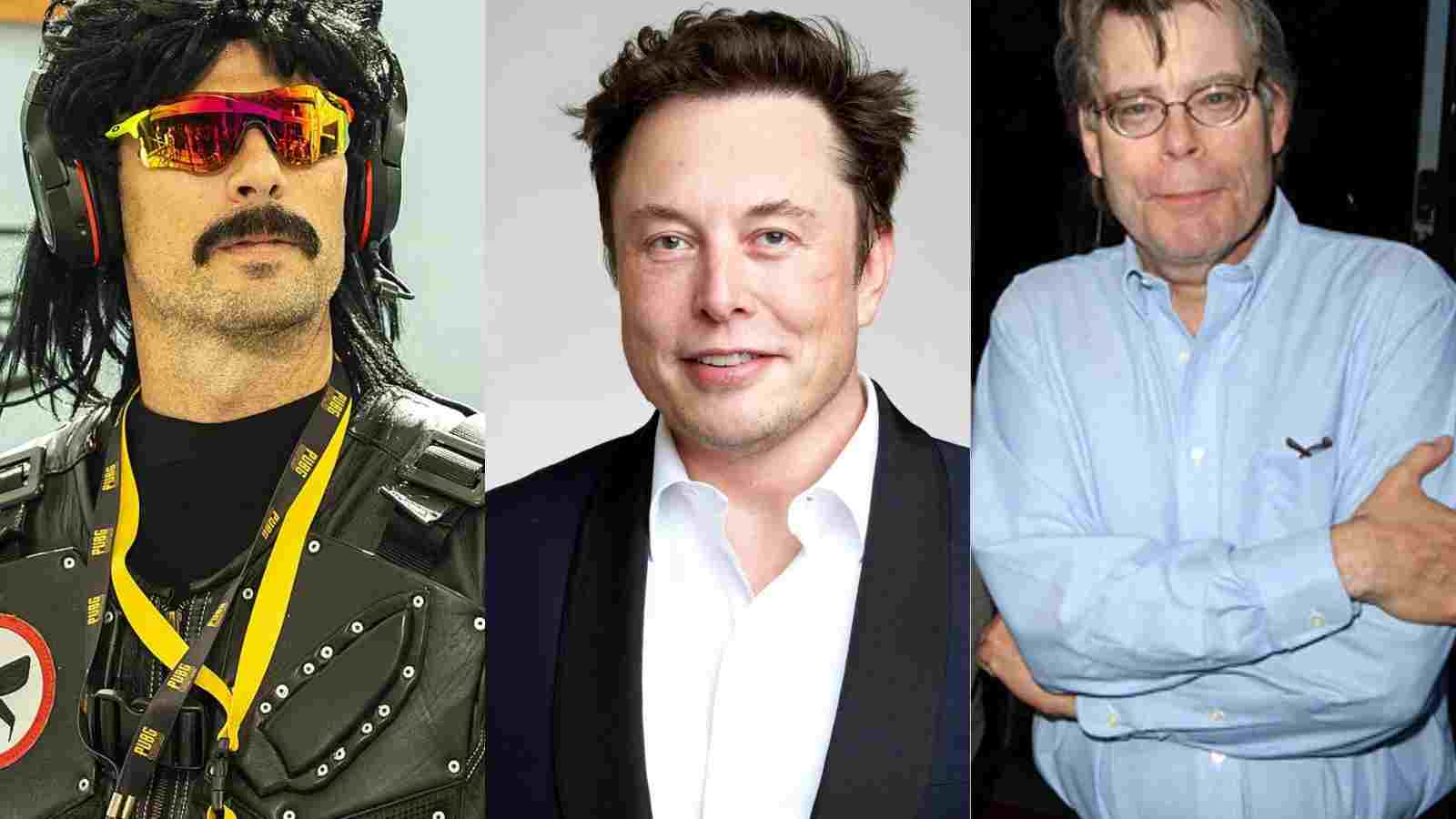 Dr DisRespect, Elon Musk, and Stephen King engage in a Twitter thread about ‘blue tick payment’ and the internet is loving it