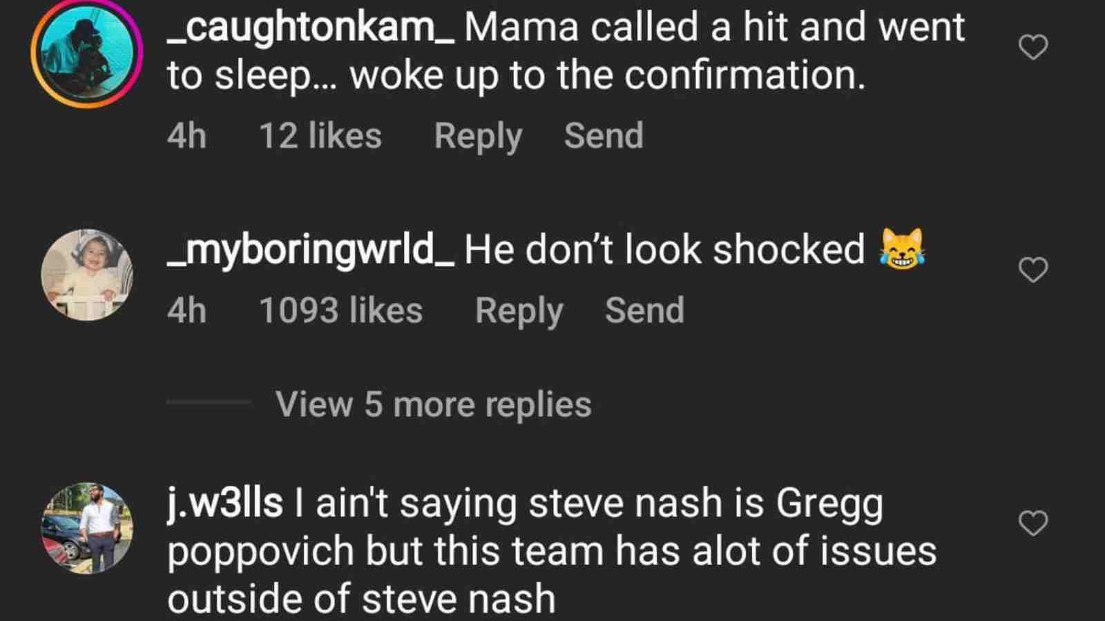 Fan reactions of Kevin Durant's reaction of Steve Nash's sacking