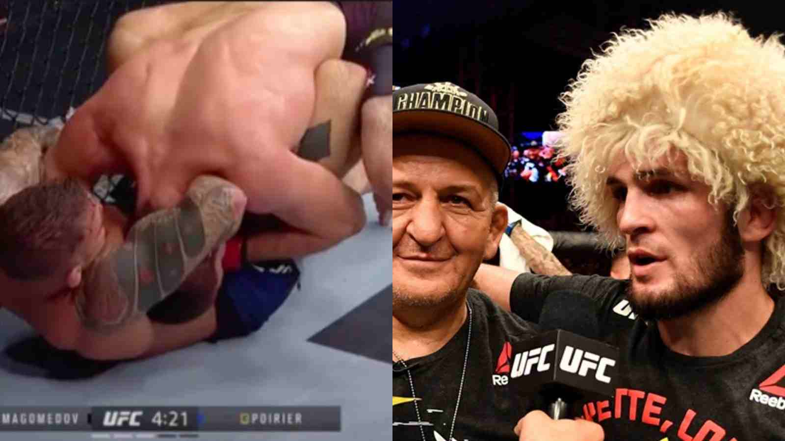 “He think I’m gonna tap in front of father?” – Khabib Nurmagomedov’s CHILLING response to Dustin Poirier almost choking him out