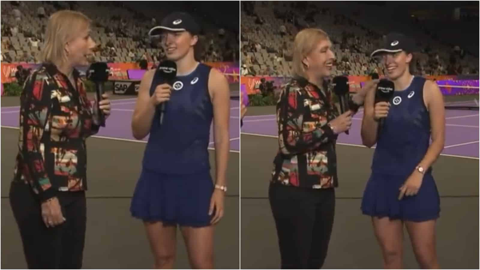 WATCH: Fangirl Iga Swiatek admits to losing focus seeing Martina Navratilova in stands at the 2022 WTA Finals