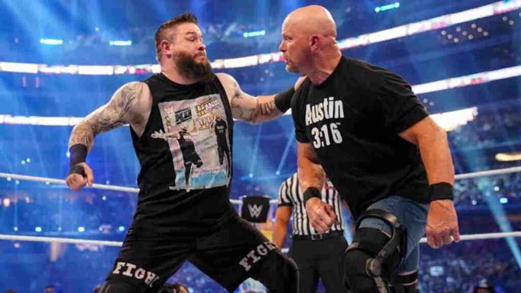 Kevin Owens and Steve Austin (Image credits : The Sun)