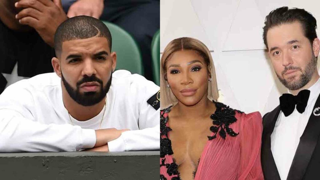 Canadian musician Drake and Serena Williams with her husband Alexis Ohanian