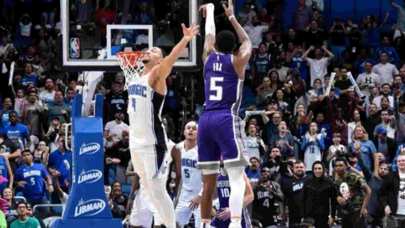 “You filthy sob” Twitter goes bereserk as Kings’ De’Aaron Fox calls game from the logo against Magic