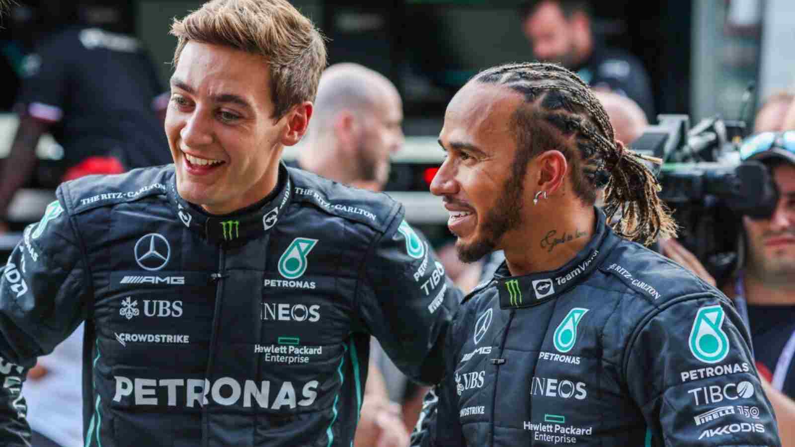 WATCH: Lewis Hamilton pulls a prank on teammate George Russell, leaving the younger Brit confused about his failed burnout attempt