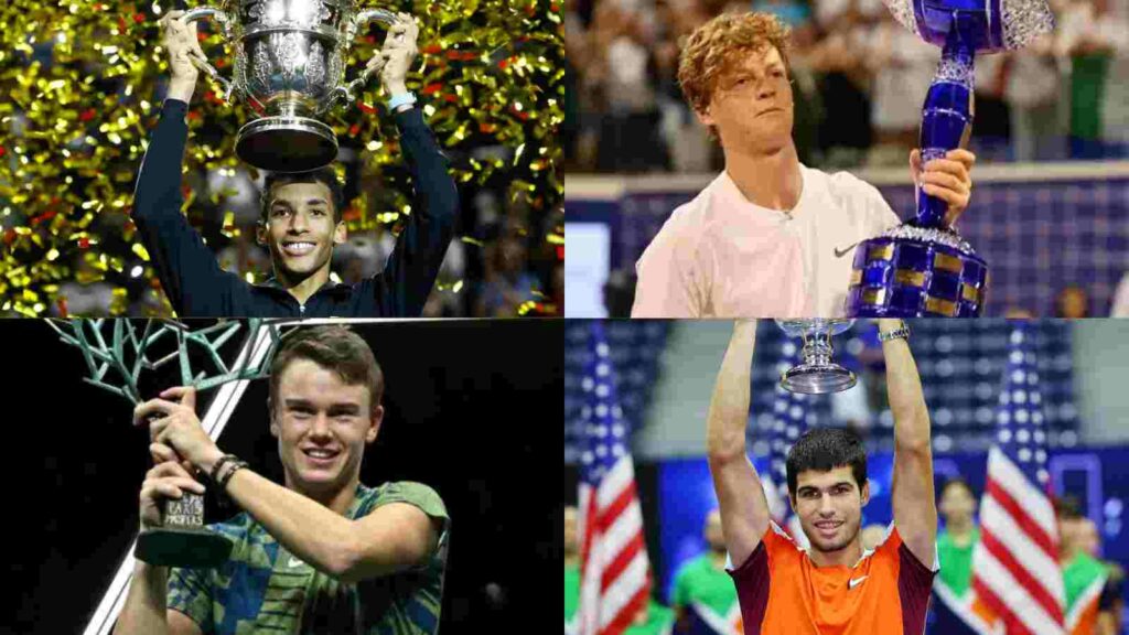 Felix Auger-Aliassime, Jannik Sinner, Holger Rune, and Carlos Alcaraz