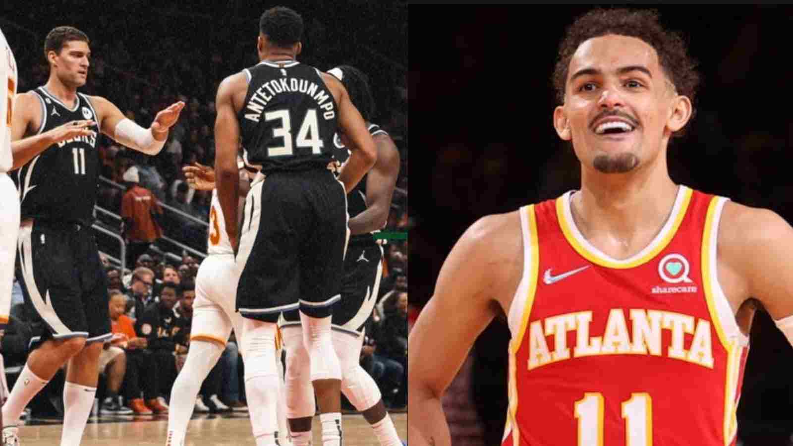 WATCH: Trae Young rejoices on sidelines as Hawks hand out Giannis Antetokounmpo, Bucks first loss of season