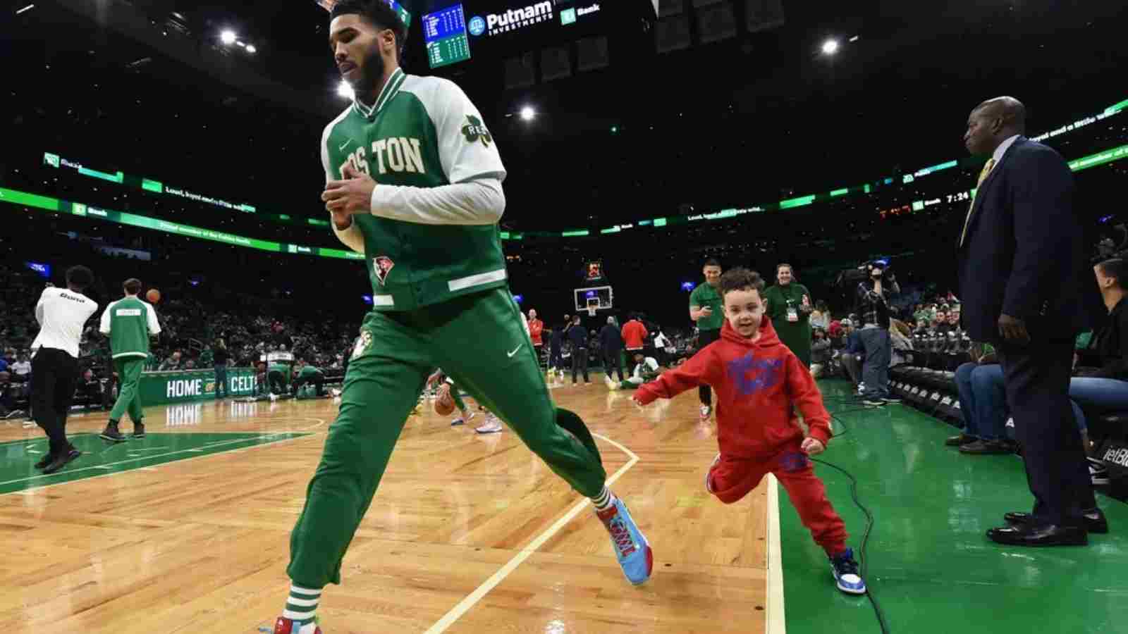 “Lil bro boutta be the school bully when he grow up” Fans react to Jayson Tatum’s 4-year-old son Deuce THRASHING Bulls’ Player and Cameraman following Celtics victory