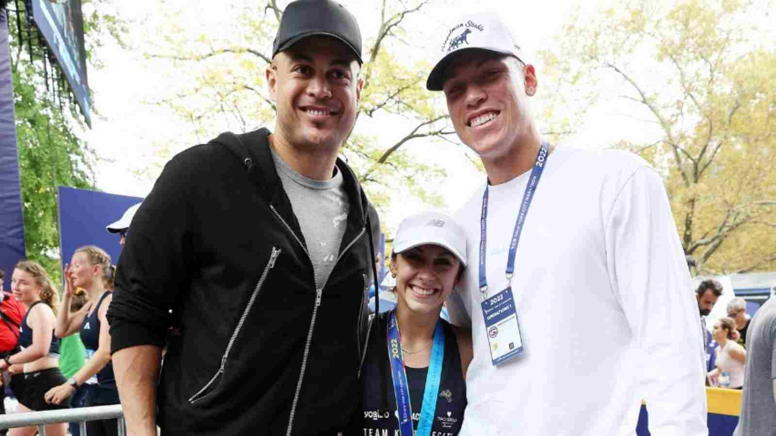 With Yankee future in jeopardy, Aaron Judge waits for the final call as he cheers his wife in her 26.2-mile run