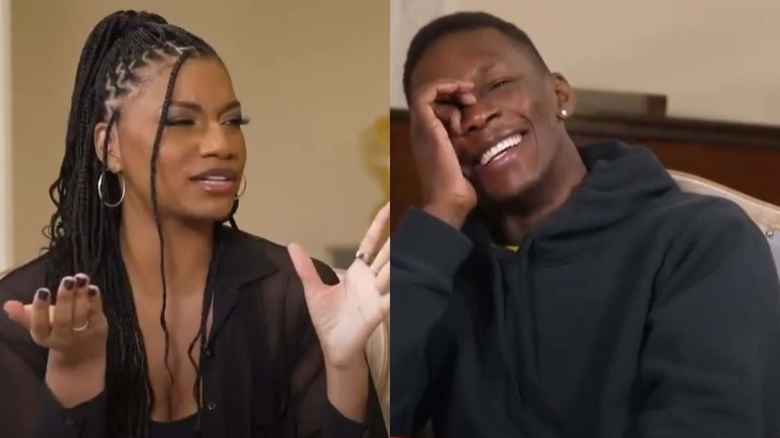 “Athletes tell the craziest lies to her” – Israel Adesanya hysterically reveals to Taylor Rooks he once “busted a nut” to make weight