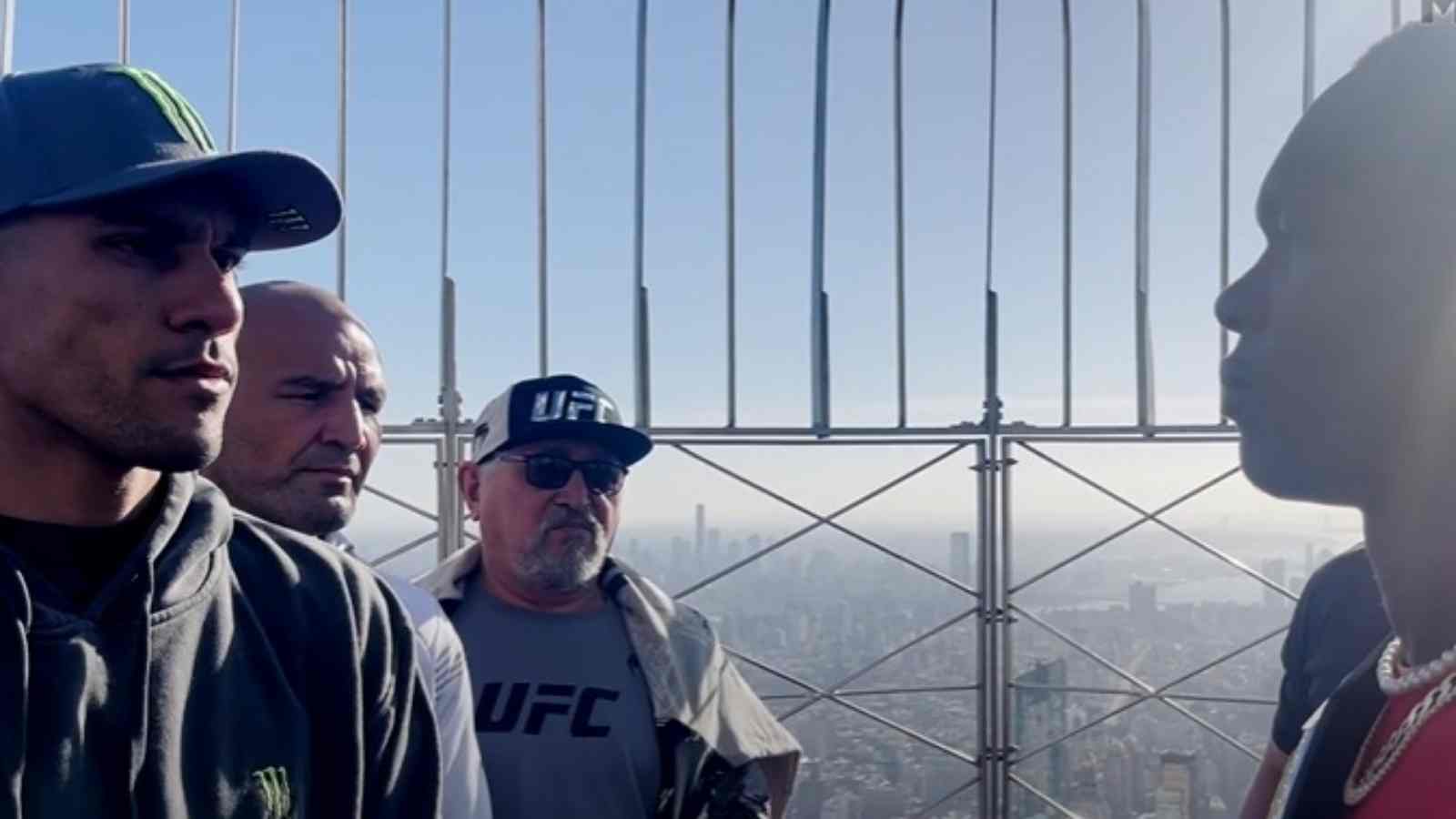 WATCH: UFC middleweight champion Israel Adesanya and Alex Pereira have an EPIC FACEOFF atop New York’s iconic Empire State Building