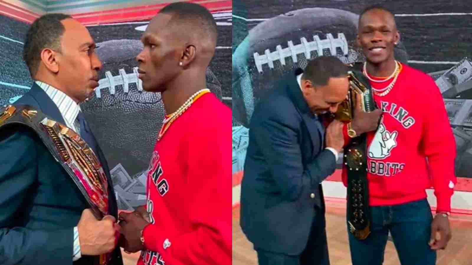 “Let me show who the real one is” – Israel Adesanya and Stephen A Smith have a funny face-off ahead of UFC 281