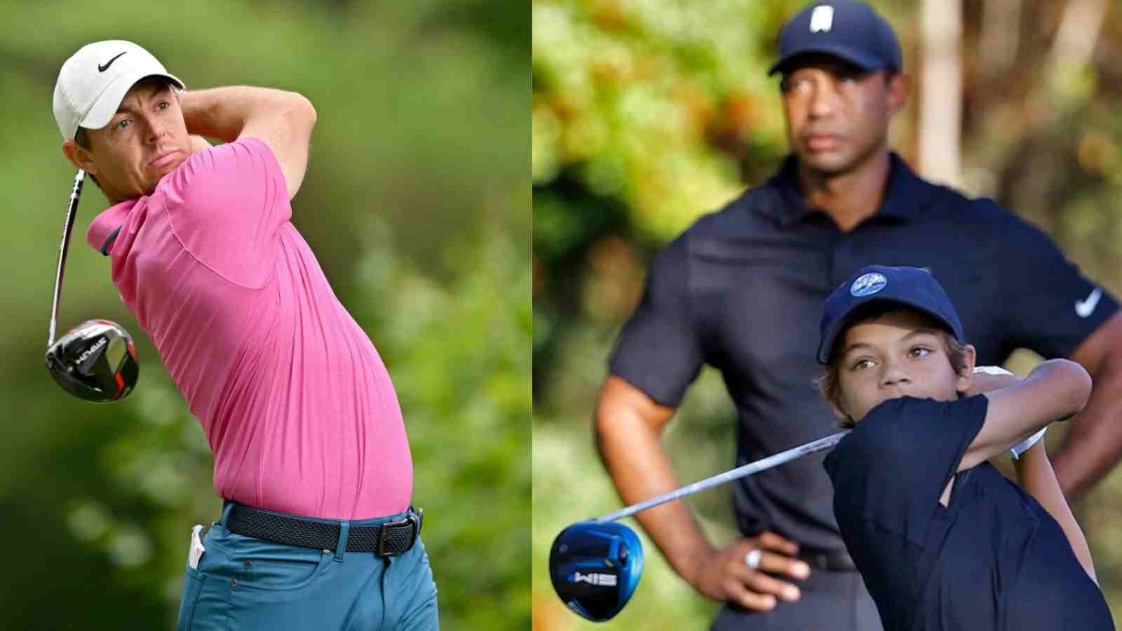 “Rory and Tiger hybrid”- Charlie Woods TOP-DOG transition grows up to match Rory Mcllroy’s envious golf swings