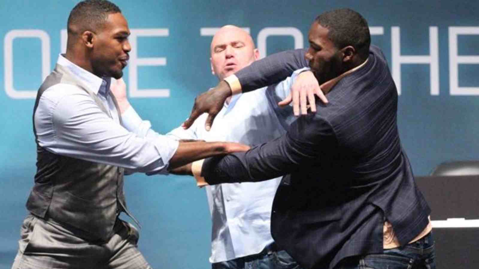 Anthony Johnson and Jon Jones’ “scrimmage” on stage scared the bejesus out of UFC President Dana White