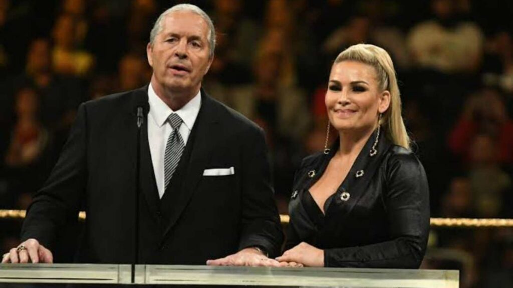 Natalya with Bret Hart during her father Jim The Anvil Niedhart's Hall of Fame induction ceremony in 2019.(Image Credits- Deadline)