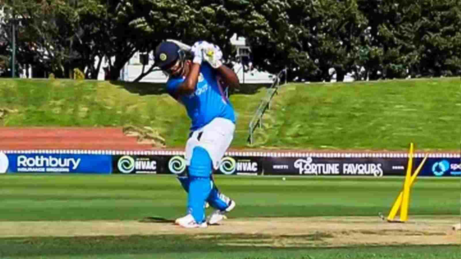 WATCH: Sanju Samson leaves everyone stunned with no-look six during practice session