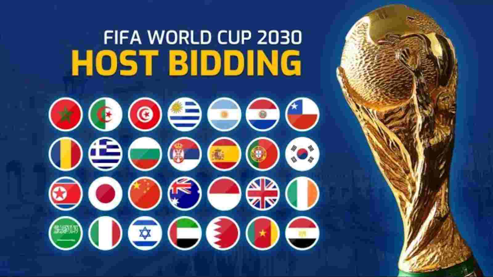 Which all groups are bidding for FIFA World Cup’s hosting rights in 2030?