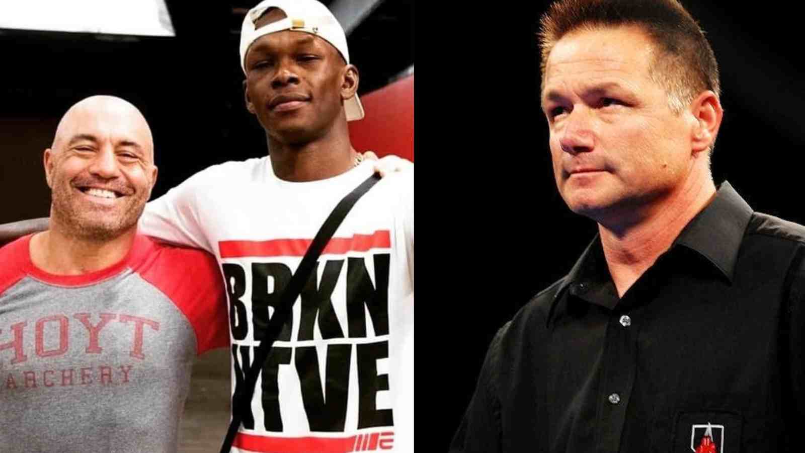 Joe Rogan finds Israel Adesanya joking about the CONTROVERSIAL referee Steve Mazzagatti hilarious