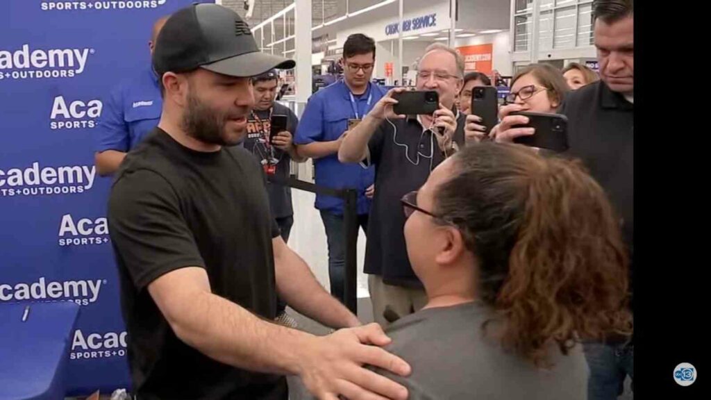 Jose Altuve with fan