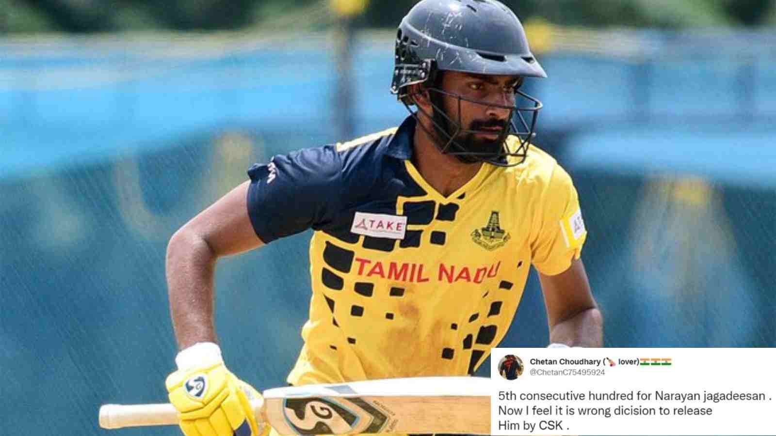 “Let’s laugh at CSK for not retaining him”- Twitter reacts as CSK outcast N Jagadeesan breaks numerous records, creates history in List A cricket