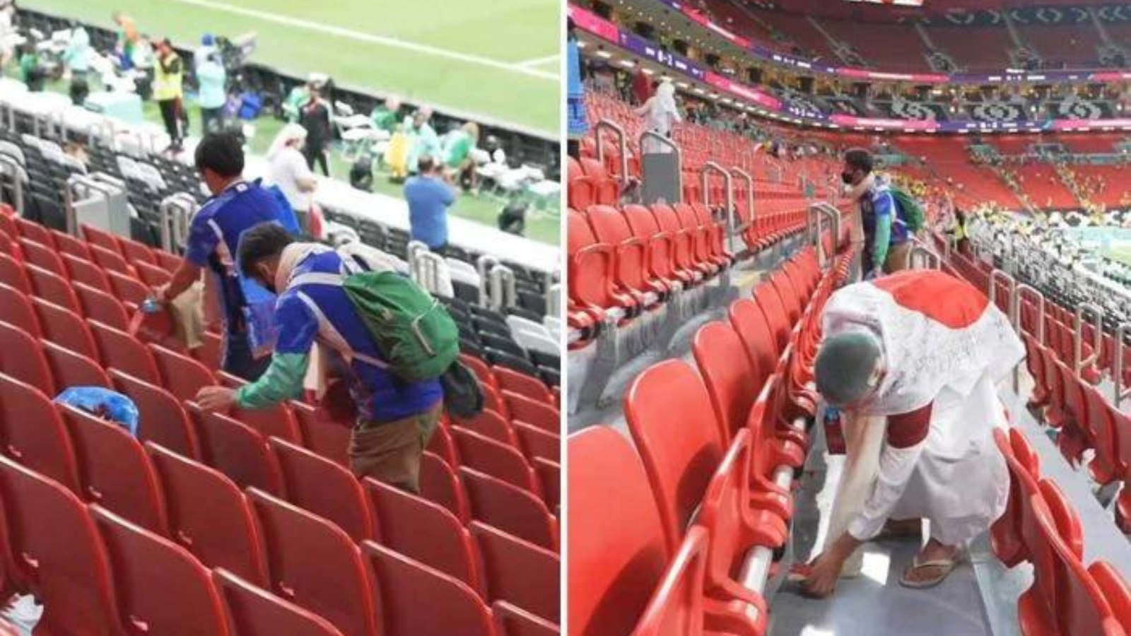 WATCH: “$229 billion but no cleaning service,” Twitter reacts as Japanese fans clean the stadium after Qatar v Ecuador FIFA World Cup clash