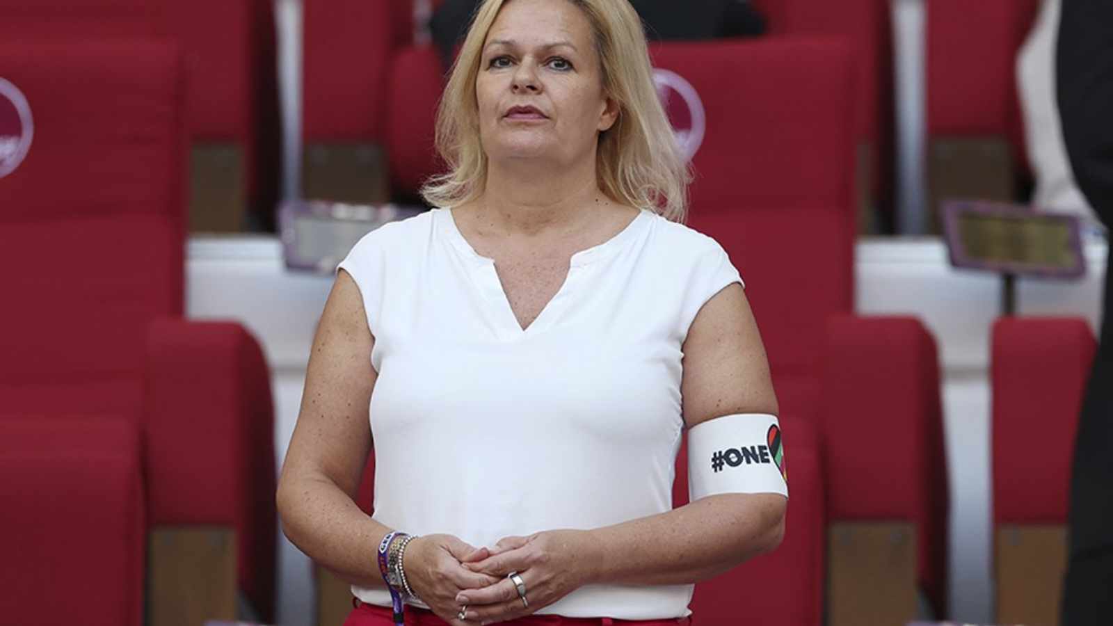 German Minister spotted wearing ‘OneLove Armband’ during 2022 FIFA World Cup in Qatar while sitting next to Gianni Infantino