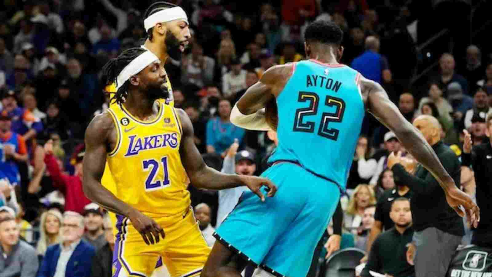 Watch: Fan makes his way onto the court just in case things gets feisty after Patrick Beverley ‘cheaply’ shoved Deandre Ayton