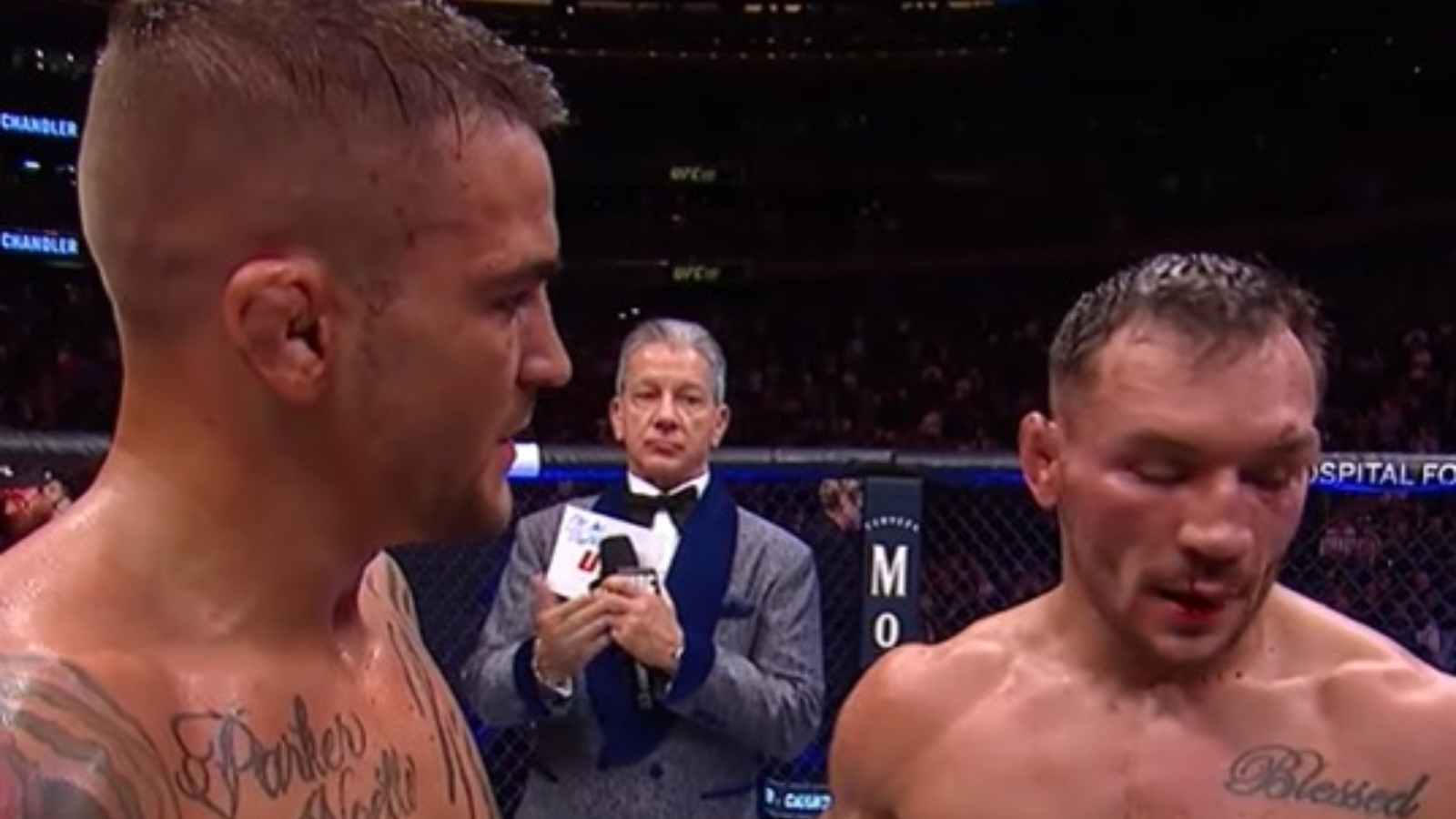 “Not a class act” – Fans left UTTERLY SHOCKED by what Dustin Poirier said to Michael Chandler after their UFC 281 fight