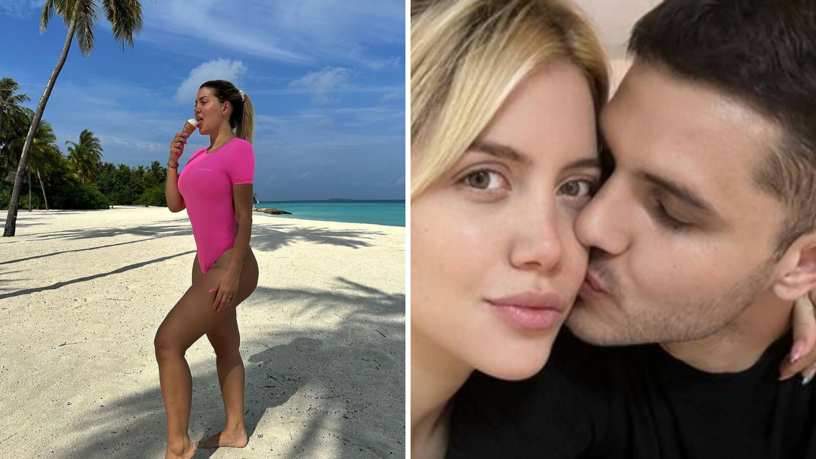 Mauro Icardi’s ex Wanda Nara bid farewell to microbikinis and arrives in Maldives to find herself in a dignified fuchsia onesie