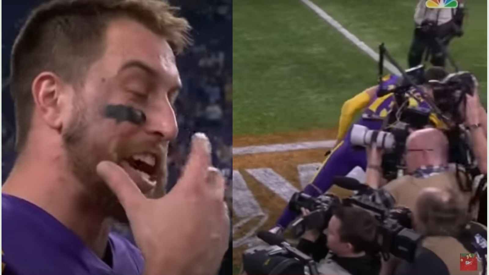 Watch: “It’s a little dry,” Twitter has a field day as Vikings WR Adam Thielen SPITS OUT the turkey on live television after Thanksgiving win over the Patriots