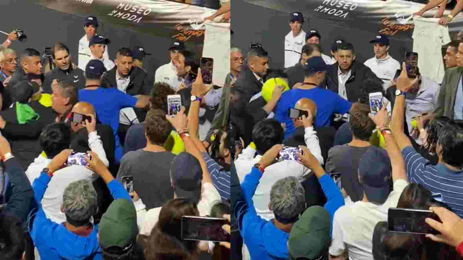 WATCH: “Intruder psycho a******s” Twitter slams fans crowding Rafael Nadal and breaking his security during his exhibition tour in Chile