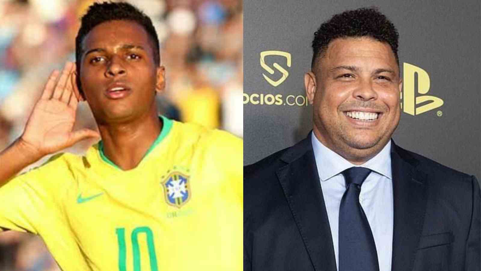 WATCH: Brazilian forward Rodrygo rubs his hands on Ronaldo Nazario’s legs to grab his goal-scoring charm