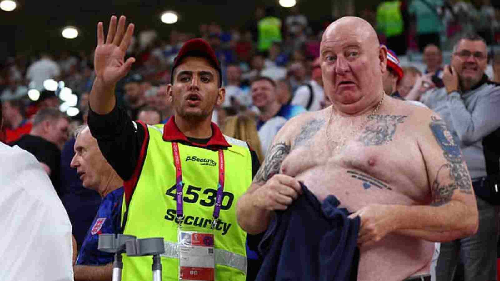 “I am not a right-wing skinhead”- England fan ‘Tango Man’ apologizes after going topless at 2022 FIFA World Cup